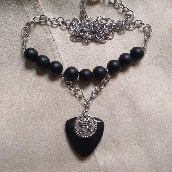 Sexy Seductive Business Casual Goth Grunge Domme | Black Jasper + Stone Necklace - Picture 2 of 7